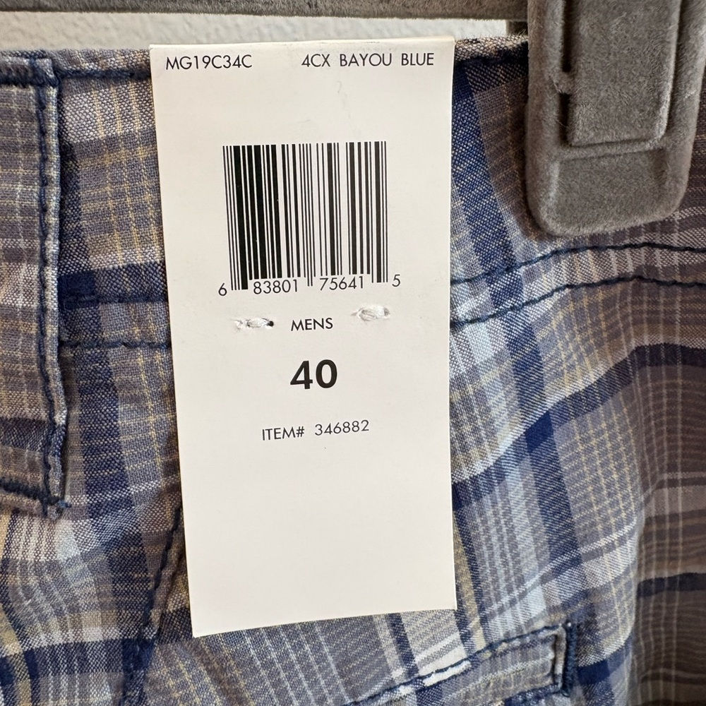 Calvin Klein Jeans Bayou Blue Madras Plaid Shorts 40 - Picture 6 of 7